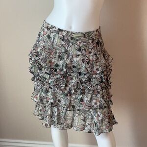 Club Monaco Silk Floral Skirt